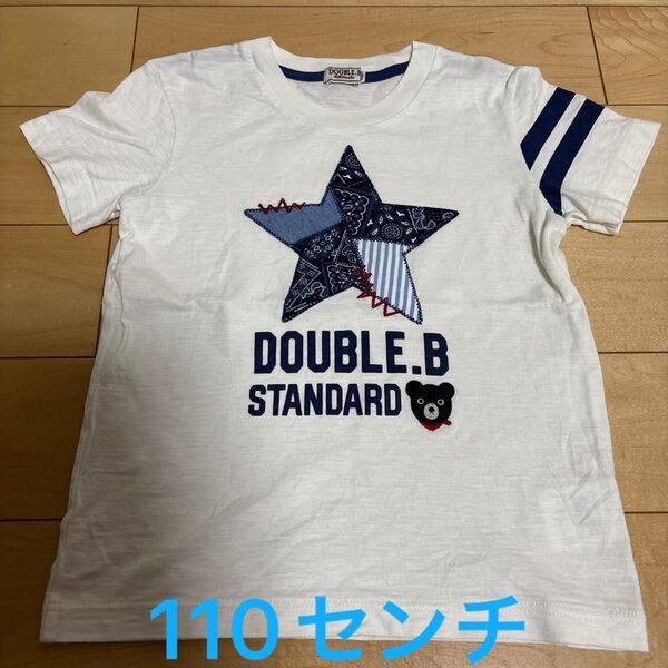 美品 ミキハウス ダブルB ペイズリー柄 半袖Tシャツ 110センチ