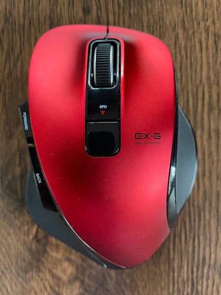 ELECOM Bluetooth ワイヤレス5ボタンBlueLEDマウス EX-G M-XG2BBRD (レッド)