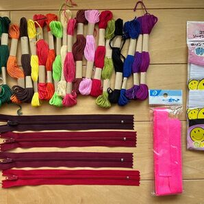 刺繍糸 ファスナー ボタンつけ糸 平紐 まとめ売り