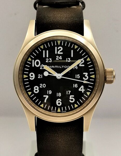 美品 HAMILTON ハミルトン H694590 カーキ フィールド メカ ブロンズ 手巻き 時計