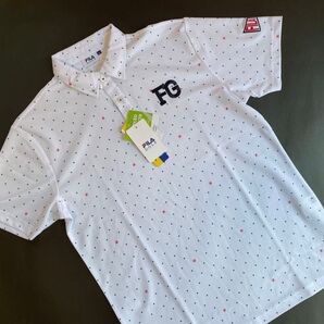 新品未使用【Size-L/WHT】★★FILA GOLF フィラゴルフ ボタンダウンシャツ★★吸汗速乾 UV カット