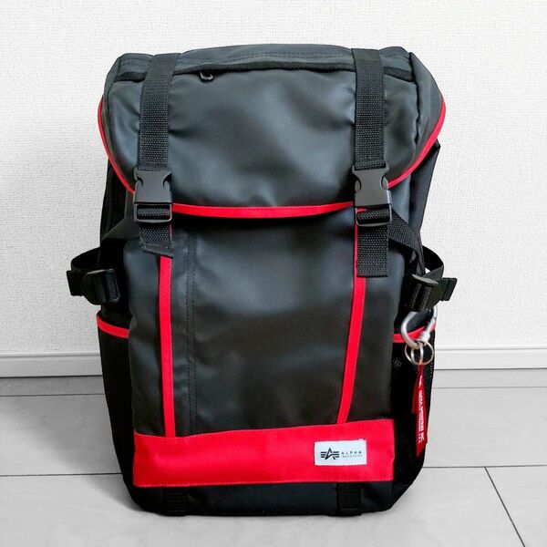 ALPHA INDUSTRIES アルファインダストリーズ リュック スクエアリュック 通学 通勤 大容量 A4収納 ブラック