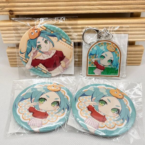 物語シリーズ くじ引き堂 缶バッジ アクリルキーホルダー 余接 4点セット