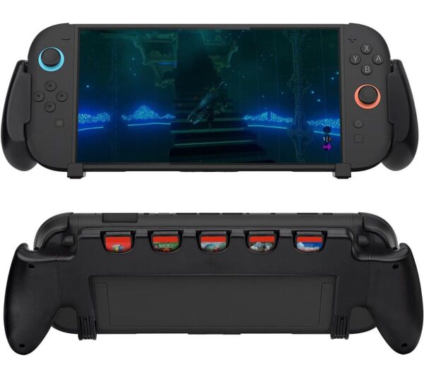 Switch 2グリップ 一体型 ゲームソフト収納付き 5枚スロット