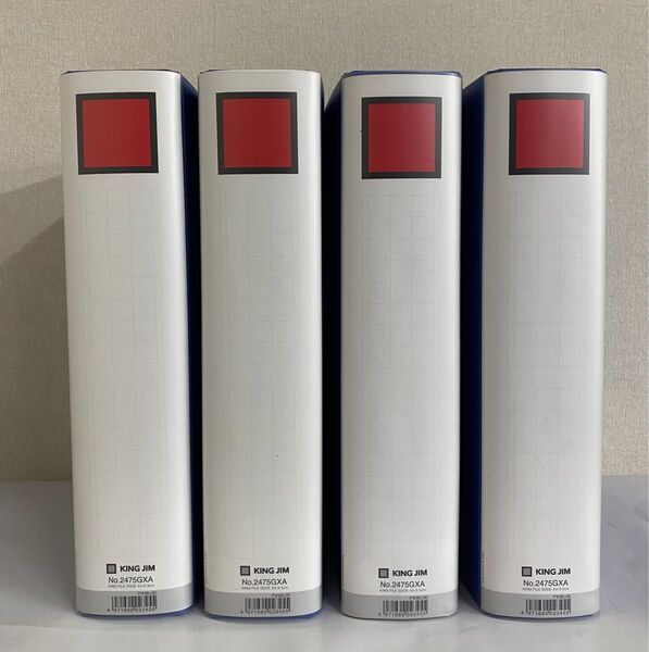 【未使用】キングジム(Kingjim) キングファイル A4 タテ 2475GXA 青4冊 送料込 2冊はインデックス用紙なし