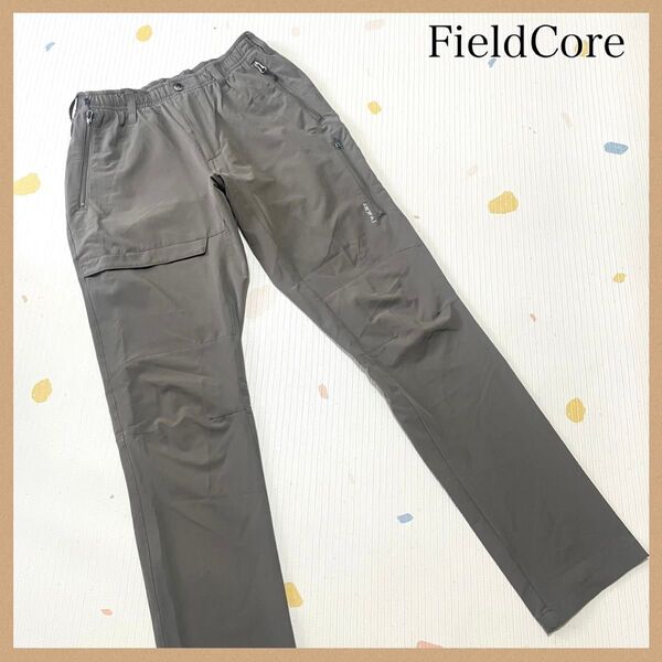 ワークマン FieldCore ストレッチカーゴパンツ ワークパンツ アウトドア M カーキ 長ズボン ボトムス メンズ 無地