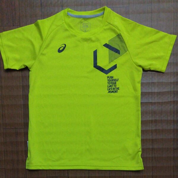 asics アシックス ランニングTシャツ イエロー系 Sサイズ