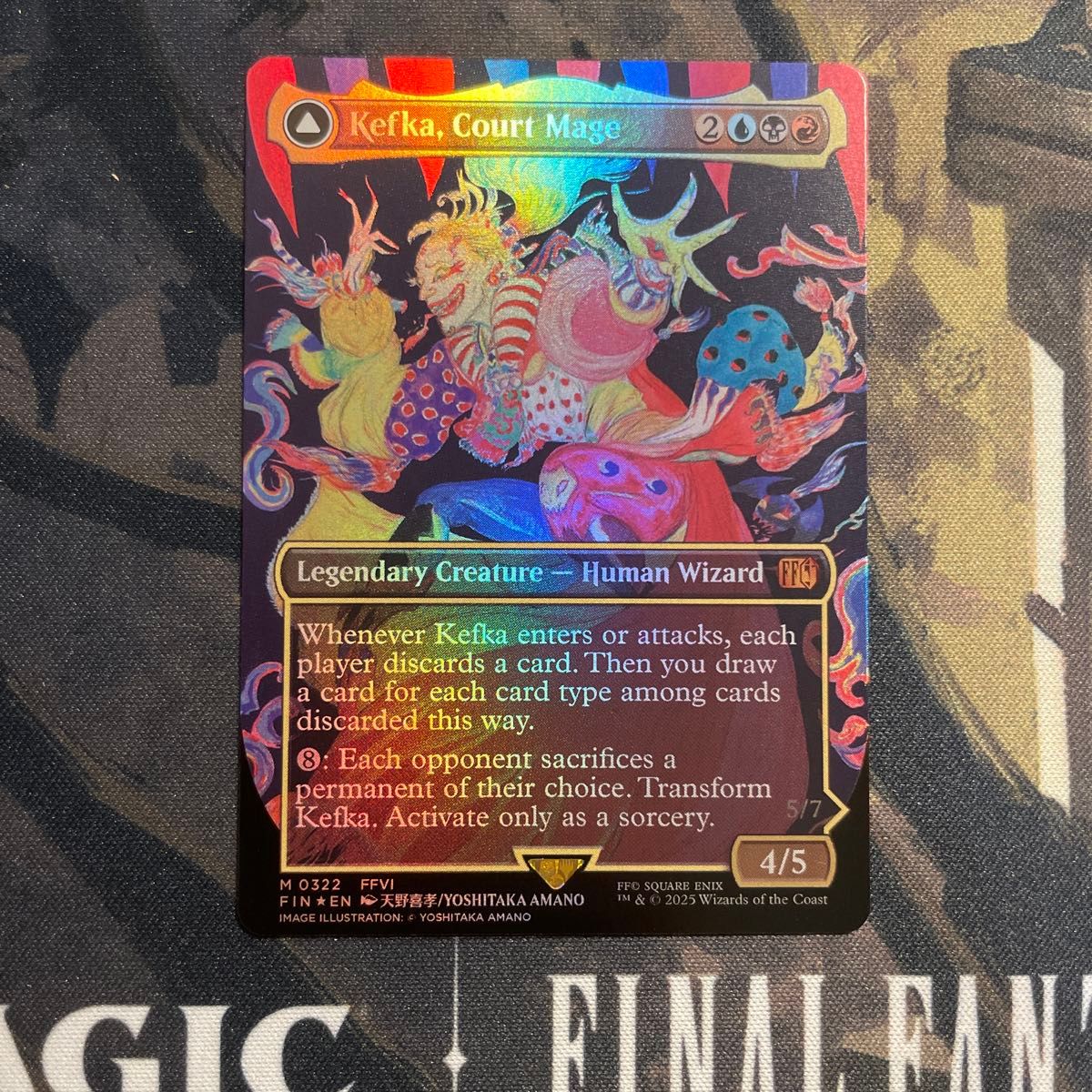 人造魔導士、ケフカ ボーダーレスfoil 英語版 天野喜孝 裁断微妙 MTG】 ファイナルファンタジー 人造魔導士 ケフカ/破壊の化身