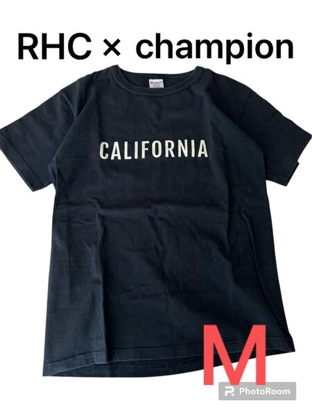 RHC ロンハーマン チャンピオン Tシャツ コラボ T1011 USA M ネイビー ロゴ