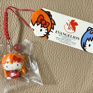 ハローキティ キティ ストラップ 根付け エヴァンゲリオン アスカ