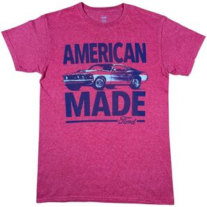 【フォード公式】マスタング Tシャツ S 赤 ピンク レトロ アメリカン マッスルカー 古着 ビンテージ系