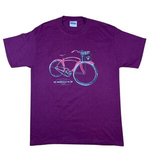 2011年 ブルベガラ XII Hanes ヘインズ Tシャツ M マゼンタ 古着 USA製 ビールフェス 自転車柄 ブリューガラ