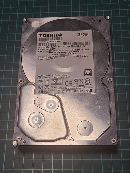 TOSHIBA 3TB HDD DT01ACA300 3.5インチハードディスク 東芝