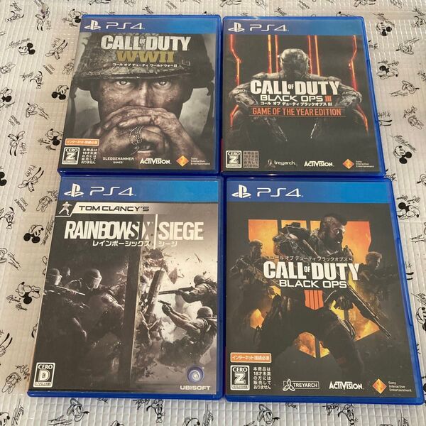 【PS4】 4点セット コール オブ デューティ ワールドウォーII 、ブラックオプス、レインボーシックス