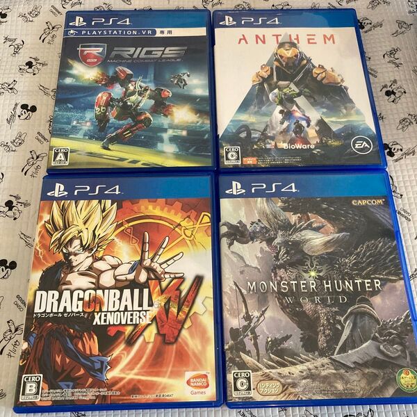 【PS4】 4点 ドラゴンボール ゼノバース 、アンセム、モンスターハンター、リグス