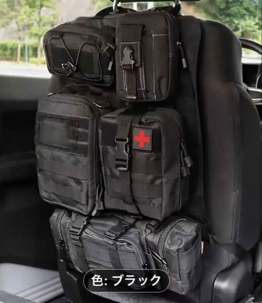 シートバックオーガナイザー ブラック 黒 ポケット ホルダー SUV ジムニー シエラ JB64 JB74 N-VAN 軽バン