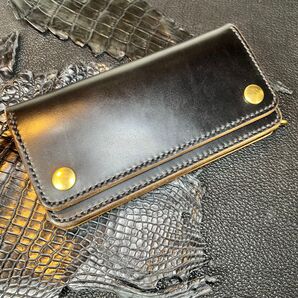 【トラッカーウォレットロング 2層】 ホースバット ゴールド universal