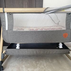 HZDMJ ベビーベッド グレー 良品 折りたたみ 添い寝 ゆりかご 軽量
