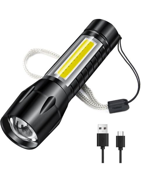 懐中電灯 強力 ledライト 高輝度 高級XPEライト COB作業灯 伸縮ズーム 3モ-ド調光 USB充電式 防滴