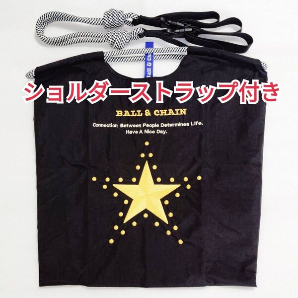 星 刺繍 バッグ エコバッグ М トートバッグ スター 黒 ブラック 新品 未使用 星柄 お散歩バッグ 鞄 ファーストスター 花