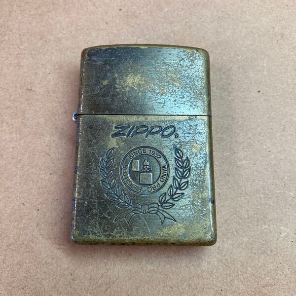 ZIPPO ジッポー brass ブラスメッキ ライター ロゴ LOGO イタリック 筆記体 2005年