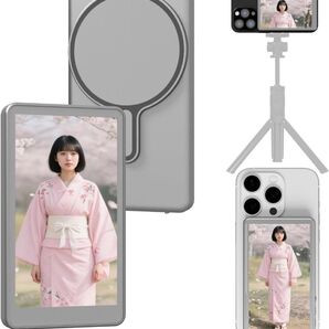 自撮りモニター iOS/Android対応 磁気式ワイヤレスディスプレイ スマホ