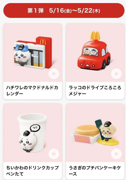 マクドナルド ハッピーセット ちいかわ 第1弾 全4種類 コンプリート