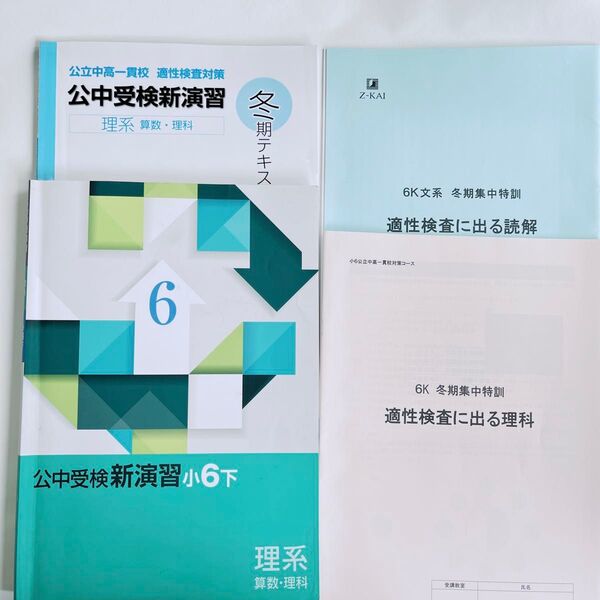 Z会 公中受検新演習小6下 冬期テキスト 理系 冬期講習 公立中高一貫校 適性検査対策 算数 理科 読解