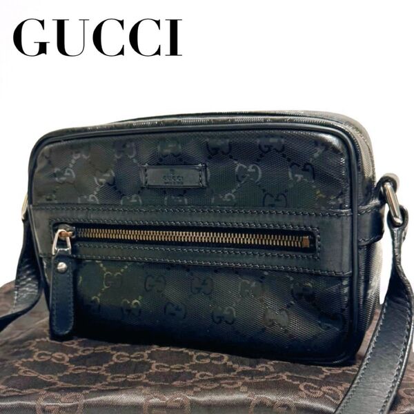 GUCCI グッチ ショルダーバッグ カメラバッグ GG柄 インプリメ メンズ レディース ユニセックス 保存袋 正規品 未使用級