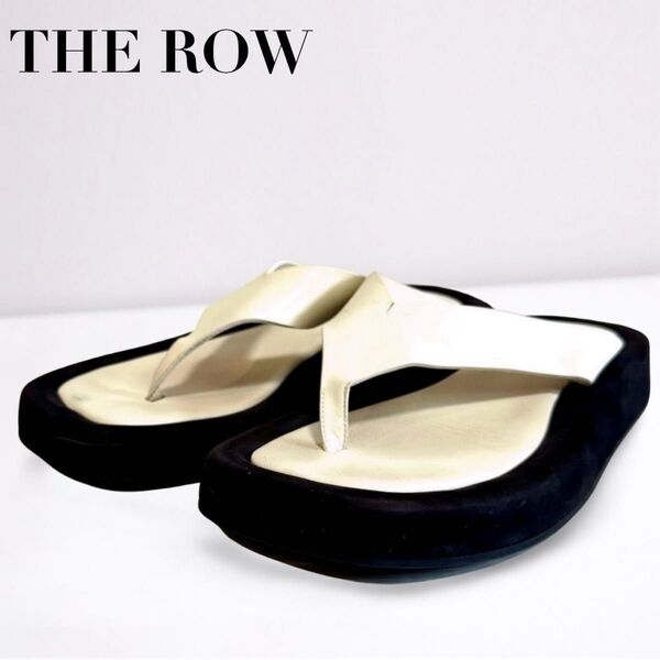THE ROW ザ ロウ サンダル ホワイト ブラック 表記37 23.5〜24.0cm相当 レザーレディース メンズ