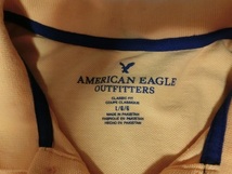 USA購入 人気アメカジブランド アメリカン イーグル【AMERICAN EAGLE】シンプルなデザインロゴマーク刺繍入り半袖ポロシャツUS L 中古品_画像4