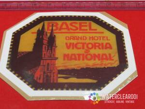 □■28106-HS■□[RETROVINTAGE-STICKER＊HOTEL] BASEL GRANDE HOTEL VICTORIA NATIONAL