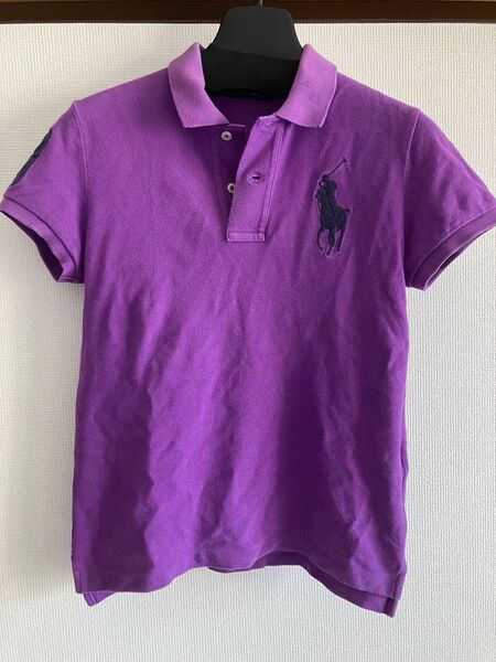 ポロラルフローレンPOLO RALPH LAUREN ビッグポニー刺繍半袖ポロシャツレディースM パープル