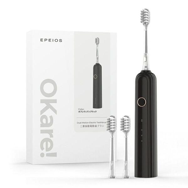 エペイオス(Epeios) 電動歯ブラシ 二重振動電動 IPX7防水 静音 USB充電式