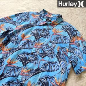 新品 Hurley ハーレー総花柄&モンステラ アロハシャツ L