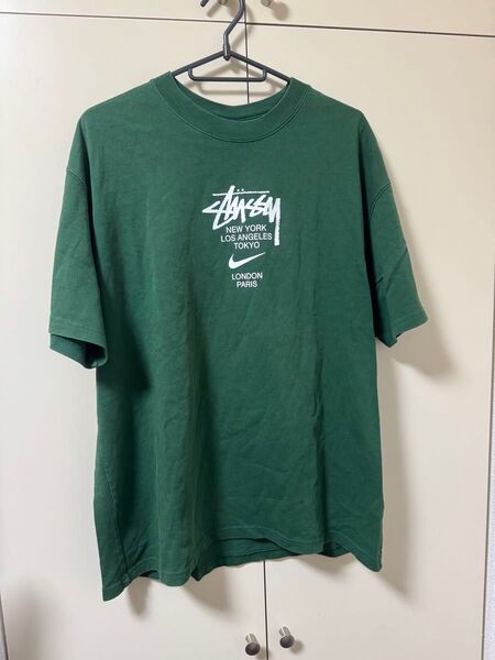 ナイキ ステューシー インターナショナル Tシャツ グリーン Mサイズ Nike x Stussy International T
