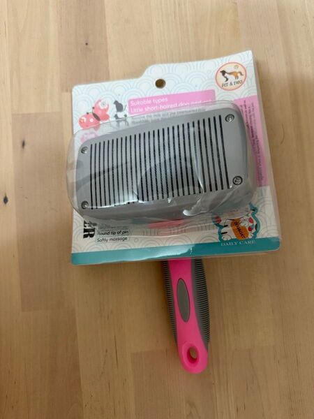 ☆ペット用ブラシ スリッカーブラシ 抜け毛取りクリーナーワンプッシュで抜け毛除去