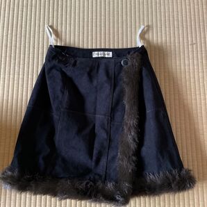 Private Label フェイクスエード ファー ミニスカート