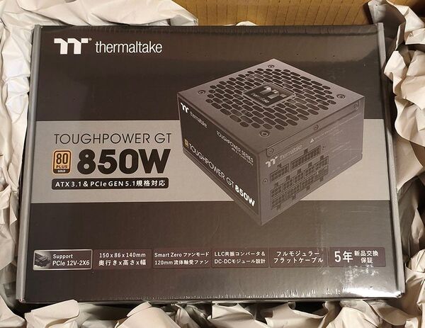 Thermaltake TOUGHPOWER GT/0850W ATX3.1 PS-TPT-0850FNFAGJ-3 電源ユニット