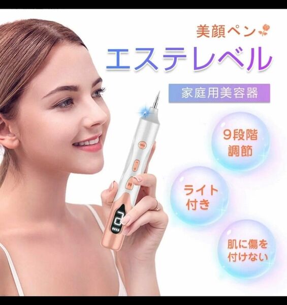 美顔ペン レーザーペン LED表示 9段階 除去 USB充電式 新品未使用 0715