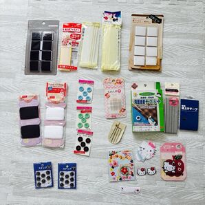 手芸用品 資材 まとめ売り 糸 針 ボタン マジックテープ ワッペンなど