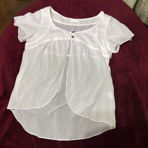 ★LUI JANNE 白フレンチスリーブカーディガン★ トップス ホワイト