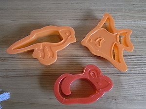 動物☆エンゼルフィッシュ・鳥・ねずみのクッキー型3個 プラスチック 手作りお菓子　スィーツ