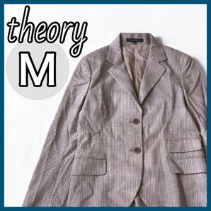 セオリー theory アウター テーラードジャケット Mサイズ相当 チェック柄 レディース 長袖 ブレザー