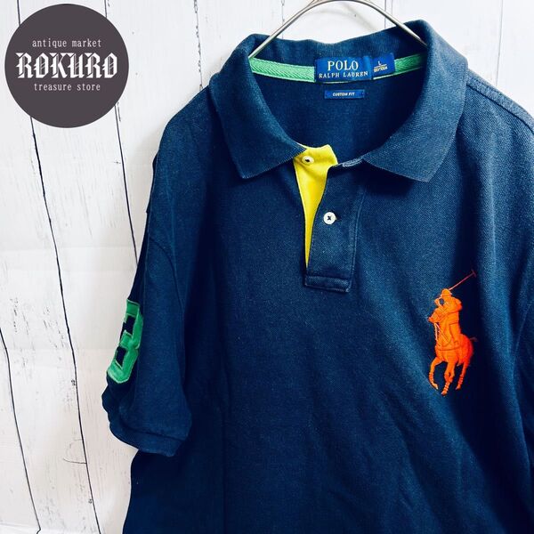 POLO RALPH LAURENポロラルフローレン 半袖ポロシャツ Lサイズ 鹿の子 ビッグポニー