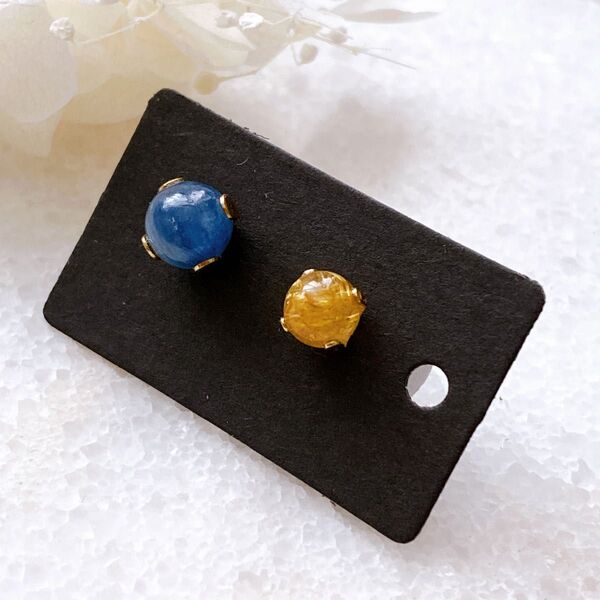 片耳ピアス 2個 一粒ピアス 天然石 サージカルステンレス