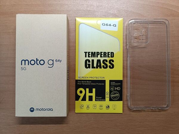 Motorola moto g64y 5G シルバーブルー フィルム&ケース付き