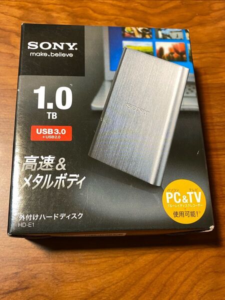 送料無料 ソニー USB3.0対応 2.5インチ ポータブル 外付けハードディスク(1TB) HD-E1 sony 未開封 新品