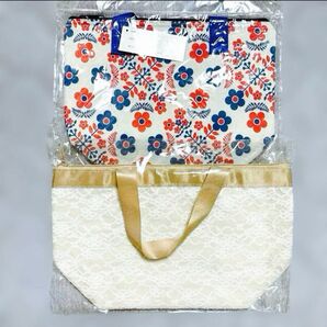 【新品未使用】保冷ランチトートバッグ2個セット レース 花柄