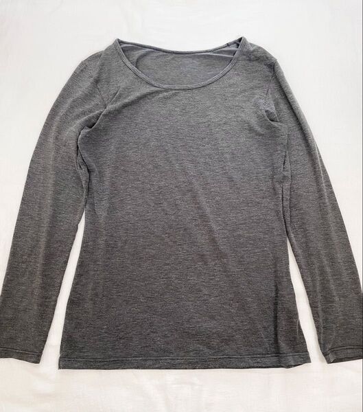 UNIQLO ヒートテックUネックT(8分袖)08 DARK GRAY M 077993